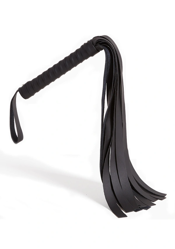 Flogger en similicuir noir