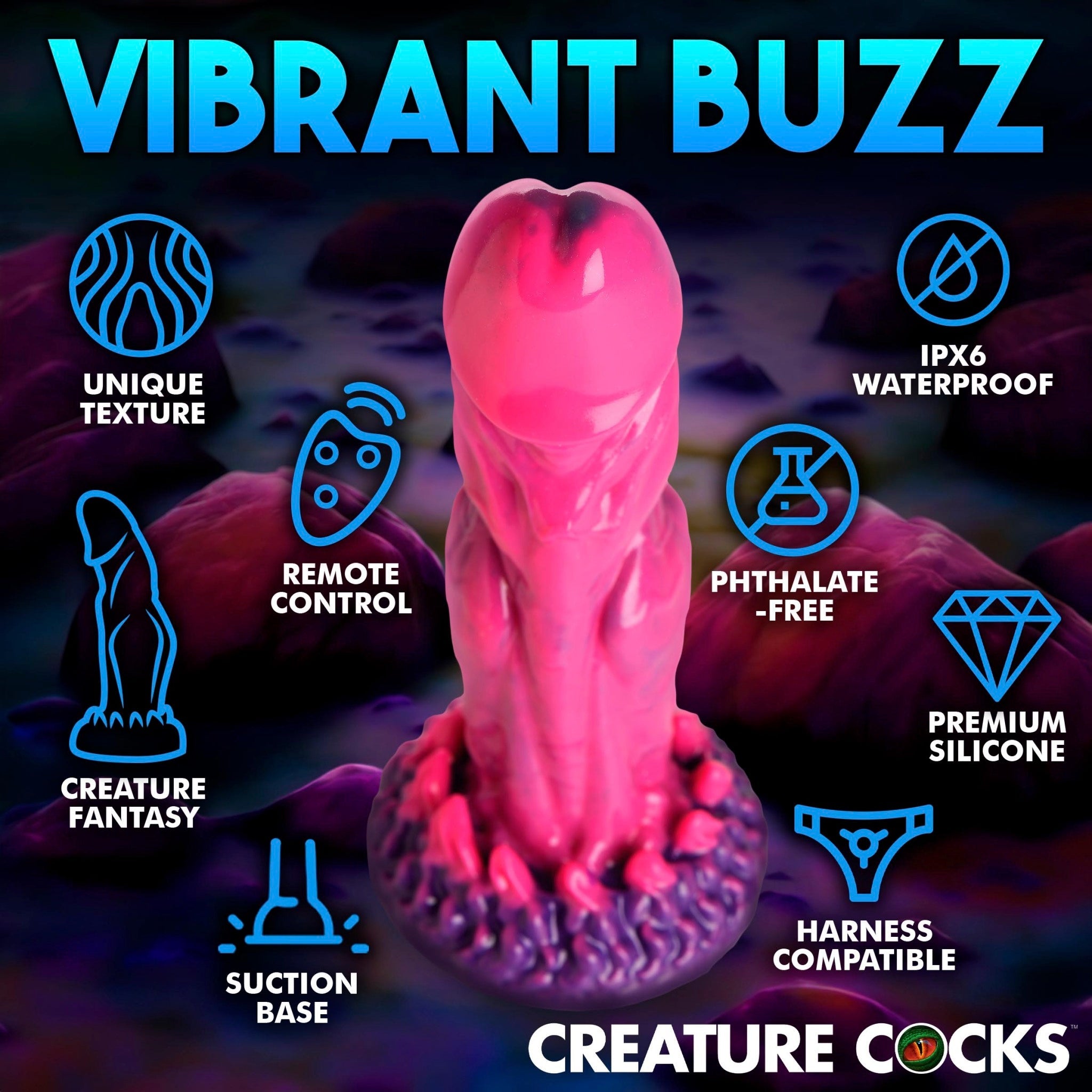Xenox Vibrating Silicone Dildo With R/C