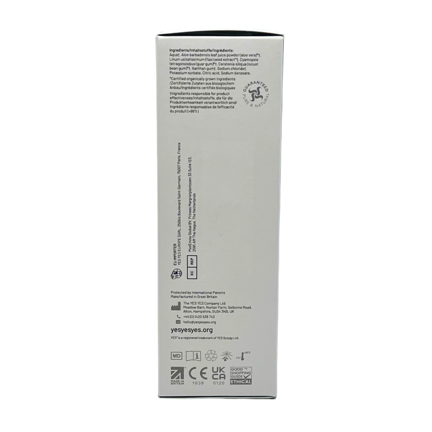YES WB Lubrifiant Organique à Base d'Eau 100ml