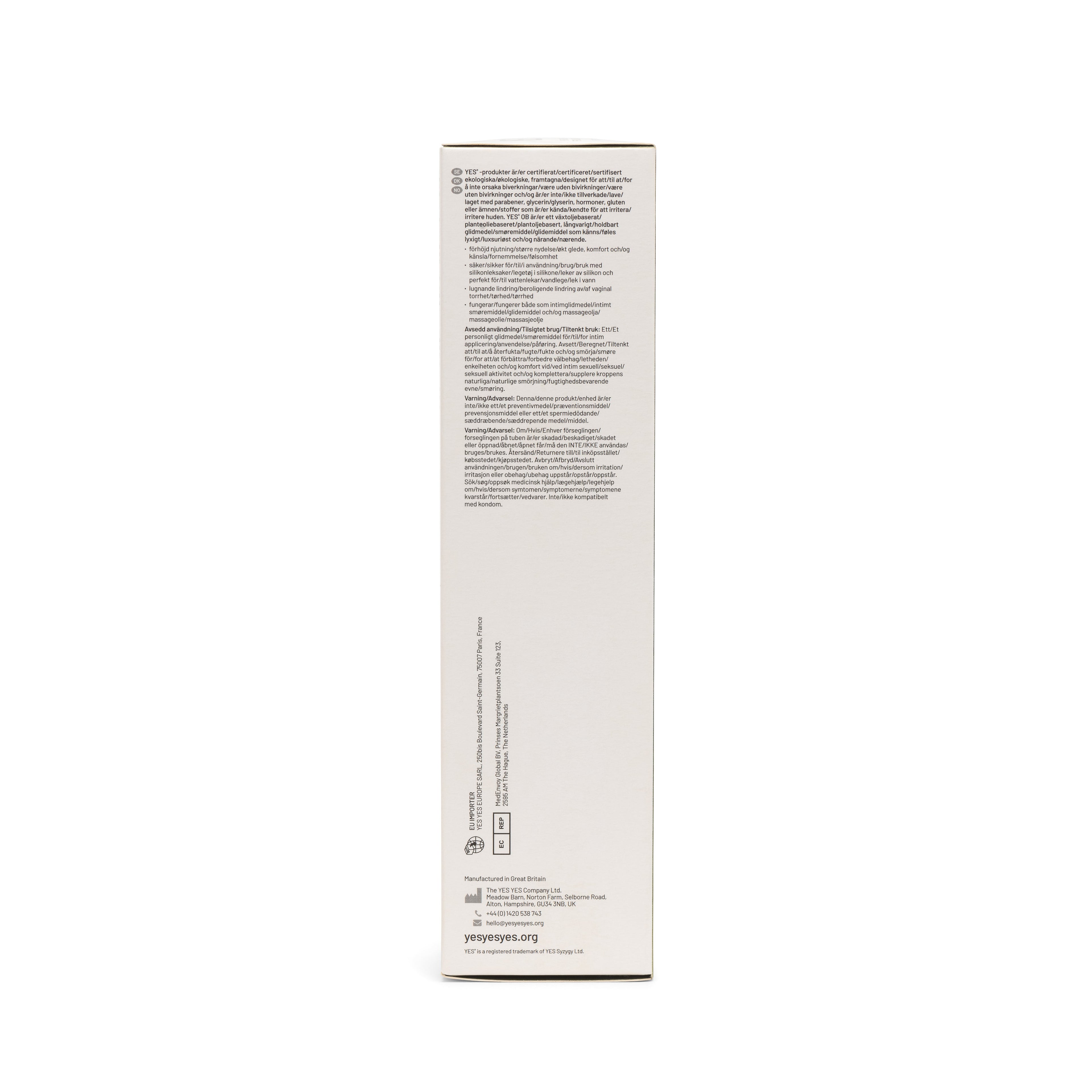 YES OB Lubrifiant Organique à Base d'Huile 140ml